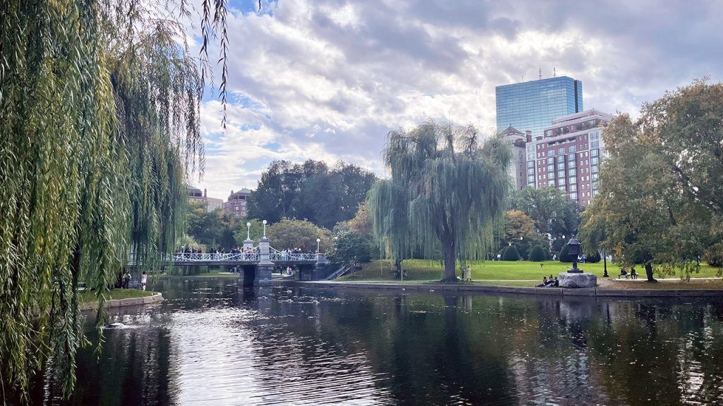 Parc de Boston Public Garden et son pont