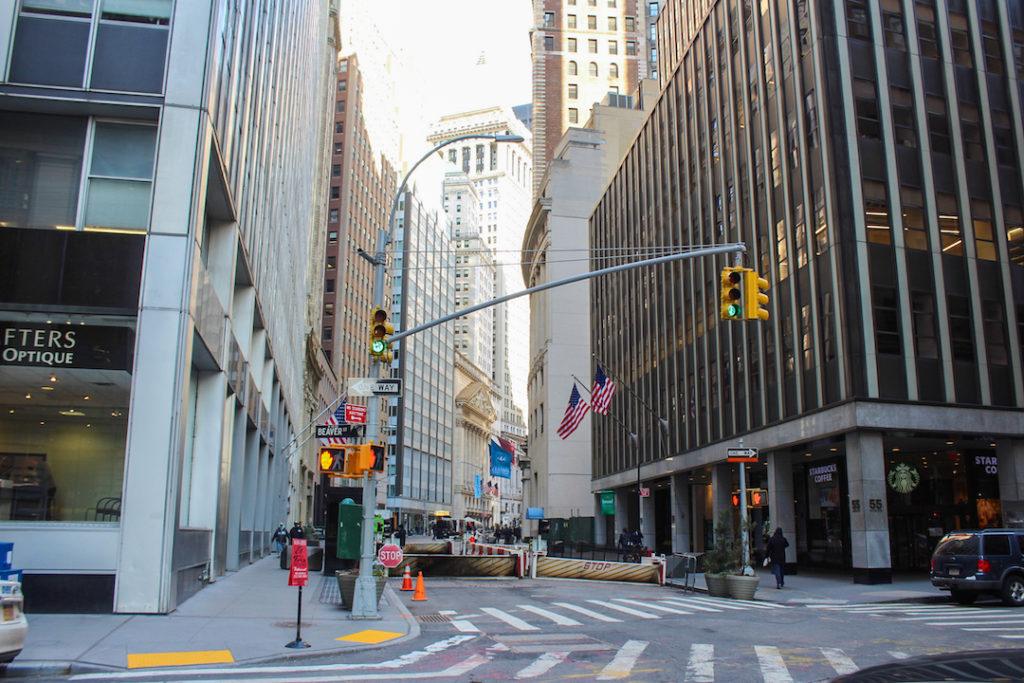 Rue du quartier financier de New York