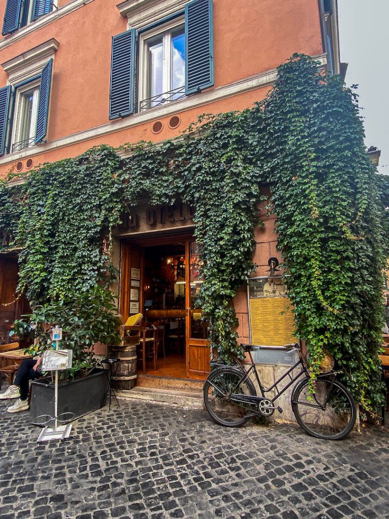 Devanture de restaurant au Trastevere à Rome