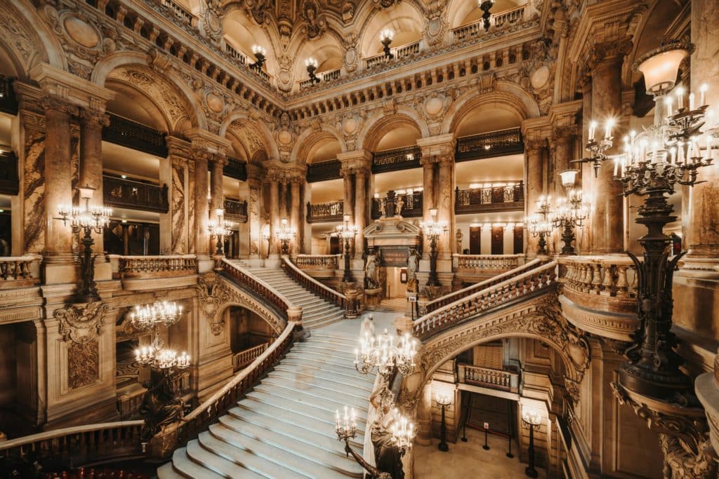 Vue d'ensemble des escaliers du Palais Garnier